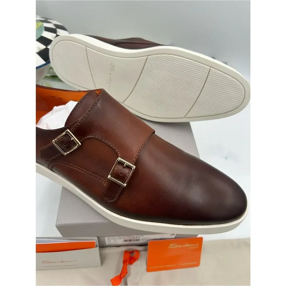 Men's Santoni bankable double Monk strap sneakers size 11 made in Italy